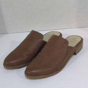 NWOT Brown Leather Women's Mules Western Boho Leather Vegan Cottage 6